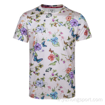 T-shirt coupe sèche à impression évacuant l&#39;humidité pour hommes Butterfly